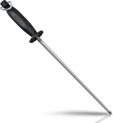 Knife Sharpener Rod 10 Inch Honing Rod for Sharpening (10 Inch / Black)