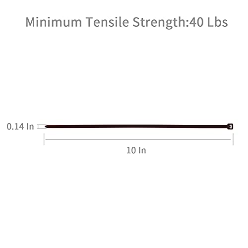 10 Inch Cable Zip Ties (10 inch (40 lbs, 500 pcs) / Brown)