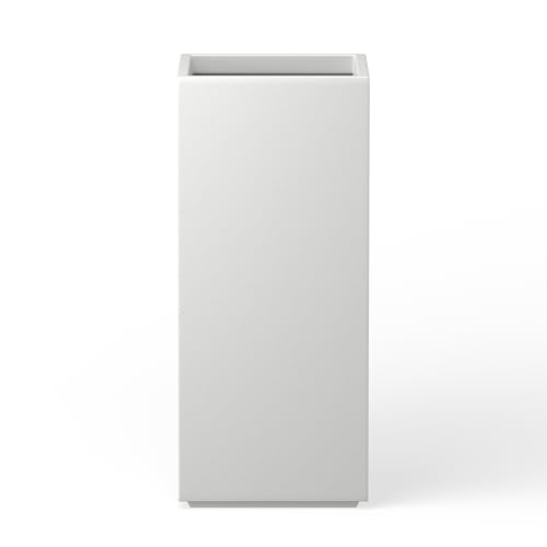 Large Column Square White Concrete Planter 27.6" H