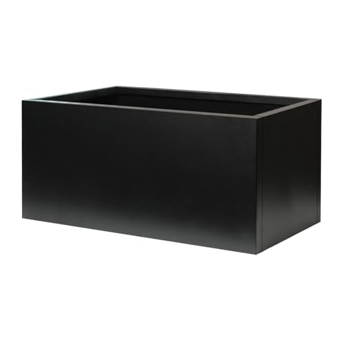 Metal Rectangular Planter Black Galvanized Steel 36" L x 15" W x 15" H (Black / 36" L x 15" W x 15" H)