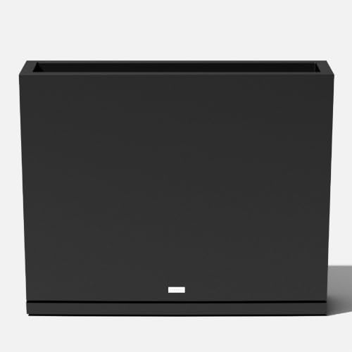 Block Series Span Planter & Drip Tray (Black / Medium - with saucer)