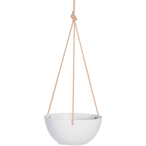 Self Watering Hanging Planter for Indoor or Outdoor Plants (White / 10")
