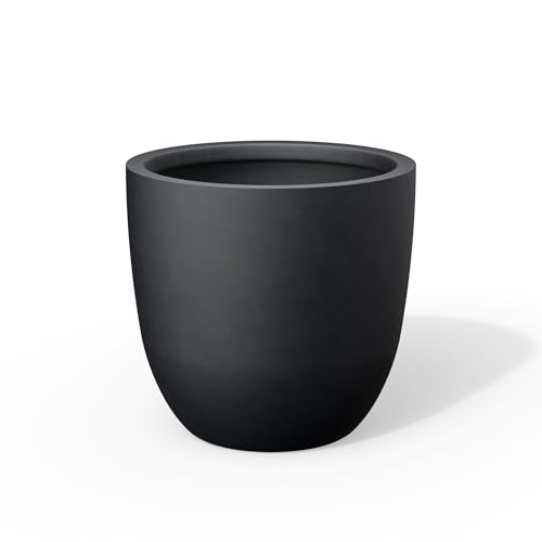 Black Concrete Planter 14" Dia All (Black / 14-Inch Dia)