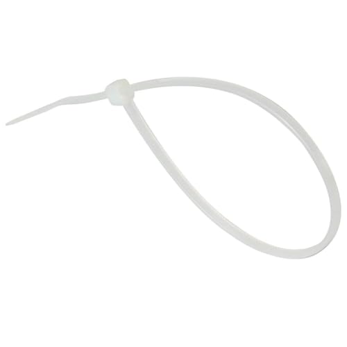 8 Inch White Clear Nylon Zip Ties (100 Count)