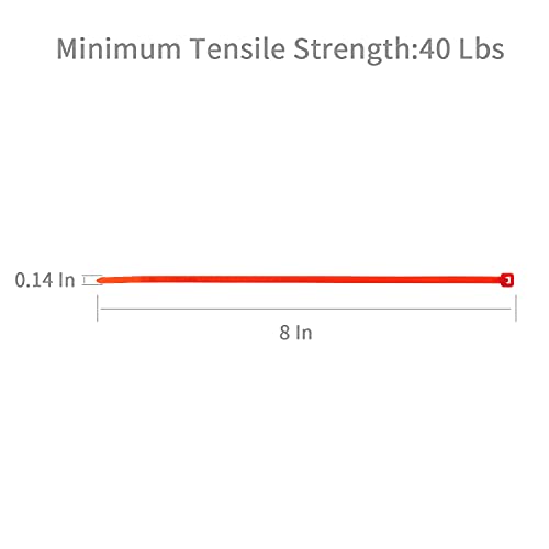 8 Inch Red Cable Zip Ties (Red / 8 inch (40 lbs, 500 pcs))