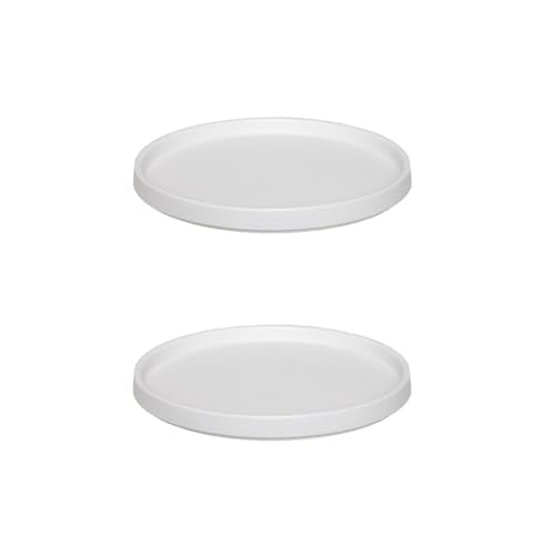 Ceramic Plant Saucer 5 Inch (5in(2 Pack) / Frosted White)