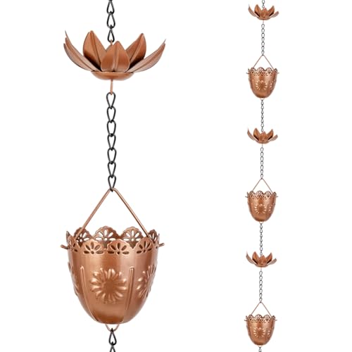 10FT Lotus Rain Chains (Gold Lotus)