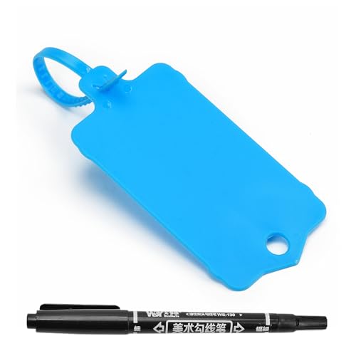 10000 Blank Plastic Tags for Labeling Reusable Hanging Tags Ties Key Tags Storage Tags Waterproof Plastic Mark Label Writable Hang Sign (Blue / 10000 PCS)