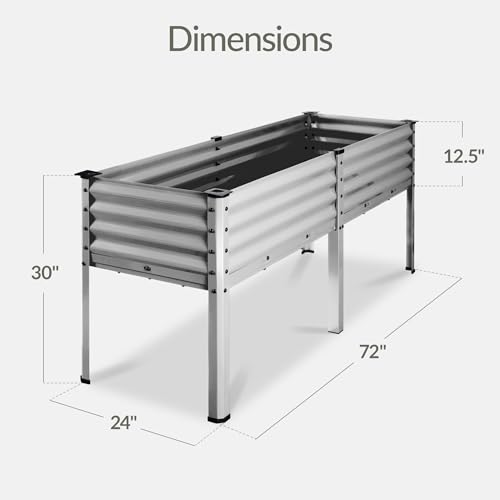 72x24x30in Non Toxic Galvanized Raised Garden Bed