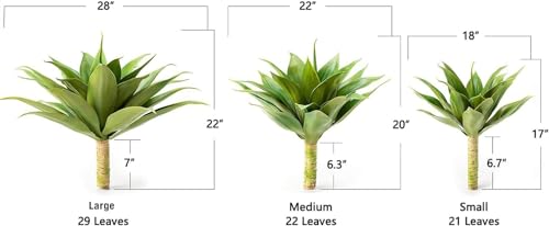 28 Inch Artificial Agave Plants Outdoor Set (Green*2 / 28 Inches)