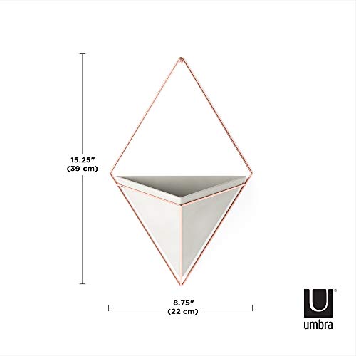 Trigg Hanging Planter Vase Wall Decor (Grey/Copper / Large)