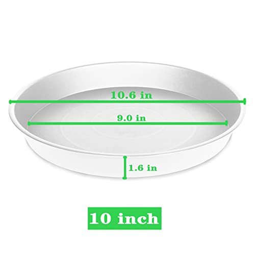 2 Pack of 10 inch Plant Saucer Gray (10" (2 pack) / Creamy White)