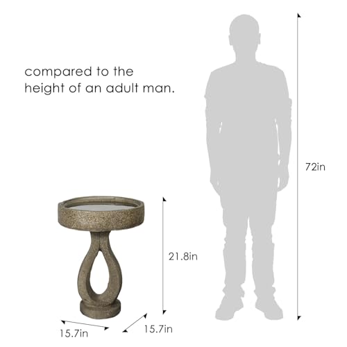 21.8" H Elegant Modern Bird Bath for Outsides Use (21.8" / Modern Curves Shaped)