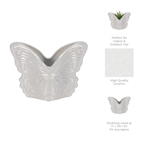 Decorative Ceramic Flower Pots for Home Decor (Ivory / 5.5")