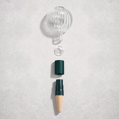 12 oz Up to 1 Week Glass Plant Watering Globe with Terracotta Spikes (12 oz – 4 Pack)