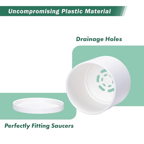 24 Pack Mini White Plastic Planters with Saucers (2")