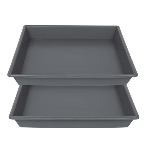 Square Plant Saucer 12 Inch 2 Pack 6 8 10 12 14 16 18 20 Inch (12"-2Pack / Gray)