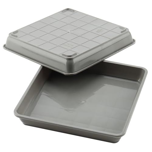 15 PCS 8.8 x 8.8 Inch Square Plant Saucer (8.8 Inch 15 Pcs / Gray)