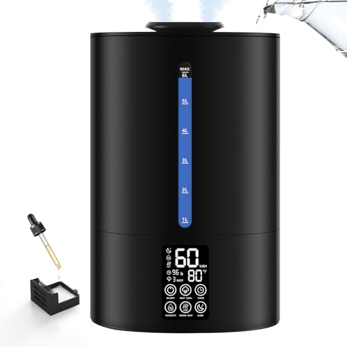 6L Warm & Cool Mist Humidifiers for Bedroom (6l / C-Midnight Black)