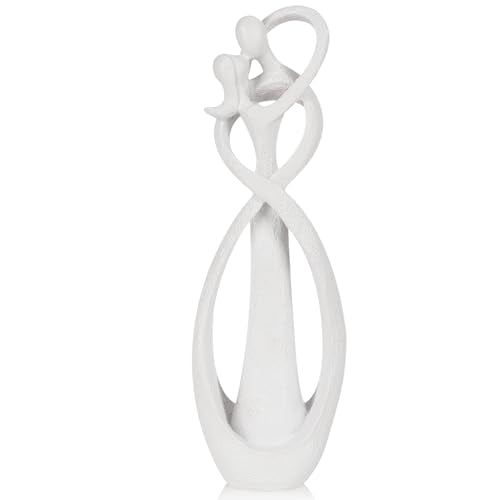 Kissing Lovers Statue Abstract Sculpture (White / Large)