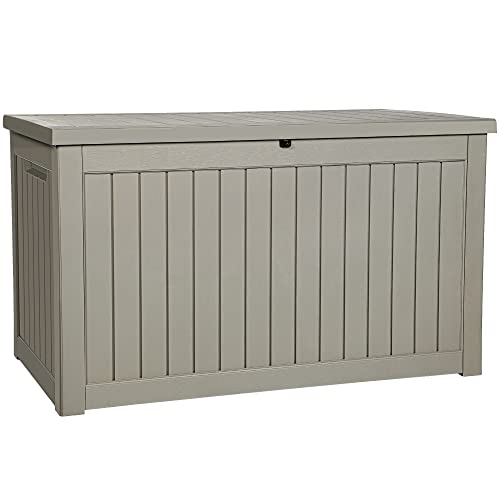 XXL 230 Gallon Large Outdoor Storage Deck Box for Patio Furniture (Taupe / 230 Gallon)