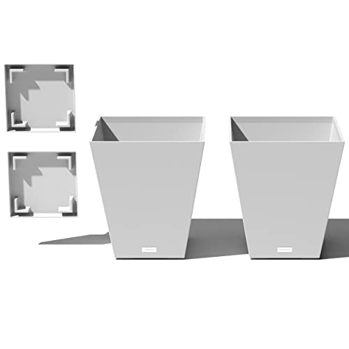 Nobleton Indoor (White / 18 inch - 2 Pack with saucers)