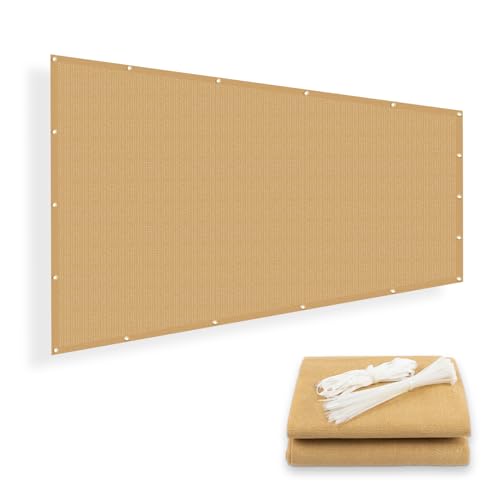 Shade Cloth 8x20 FT Sun Shade Screen Fabric HC (0 8'×2 0' / Sand)