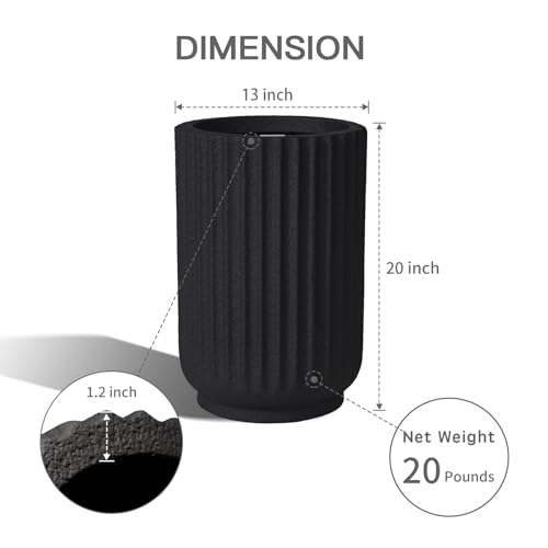 20" Fluted Outdoor Planter