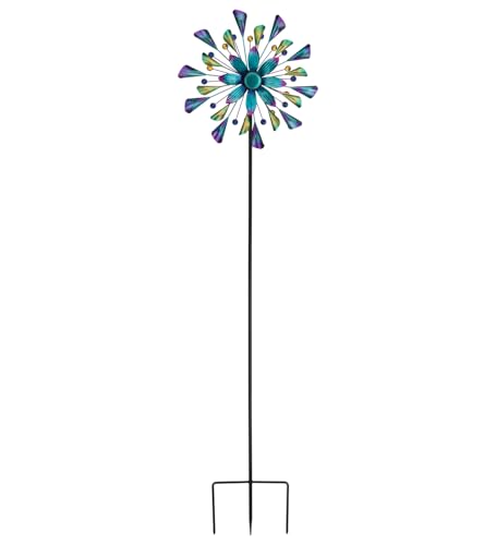 Wind Spinner Outdoor Metal Kinetic Yard Art with Stake (Cones / Medium (70-79 Inch))