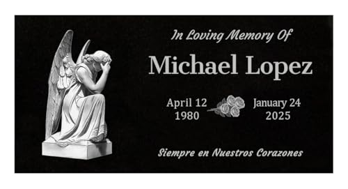 24x12 Personalized Granite Gravestones with Jesus (24 × 12 × 0.38 with Jesus)