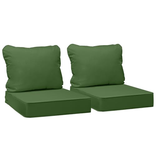 Outdoor Chair Cushions (Dark Moss Green / 25.5"x25.5"x5" / 25.5"x19")
