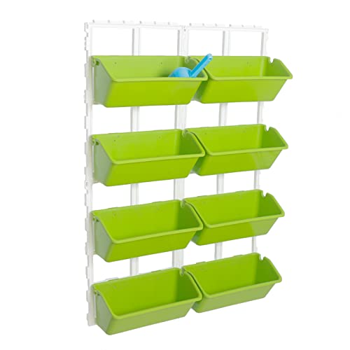 8 Pockets Vertical Garden Wall Planter Raised Beds Hanging Planter Wall Mounted Flower Beds for Flowers Vegetables Herb (Light Green)