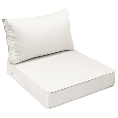 Outdoor Chair Cushions (Linen White / 23"x23"x5" / 23"x13.5")