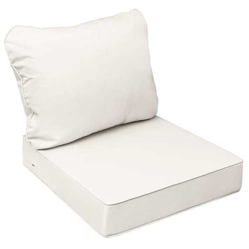 Outdoor Chair Cushions (Linen White / 21"x21"x3" / 21"x17")
