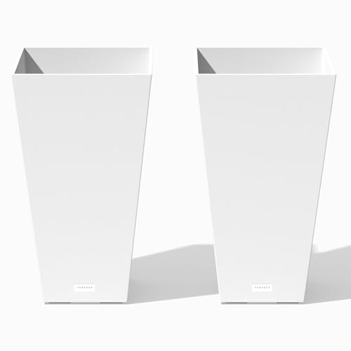 Pure Series Taper Planter (White / 24 inch - 2 Pack)