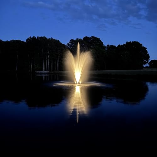 1.75 HP Floating Fountain & Aerator for Ponds and Lakes with 100 ft Cord (1.75 HP Pump-100' Cord / White Lights)