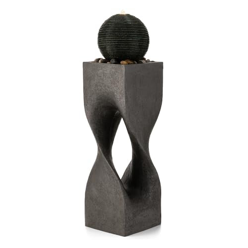 Outdoor Water Fountain (Resin/Gray/Curved / 36.5" H)