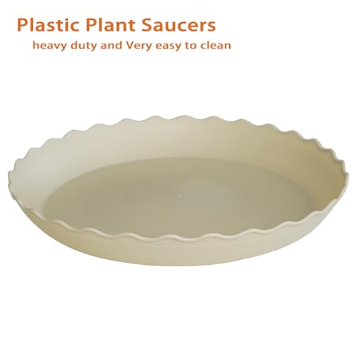 6 Pack of 12 inch Plant Saucer Plant Tray (12" (6 pack) / Beige)