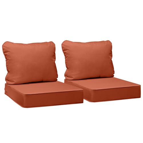 Outdoor Chair Cushions (Rust / 22"x22"x3" / 22"x17")