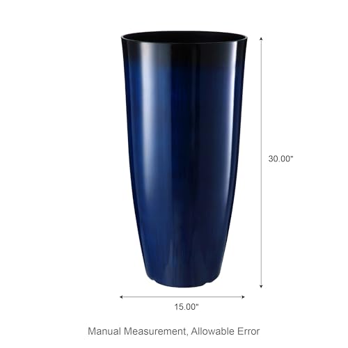 30" H Tall Planters for Outdoor Plants (30" H / Gradient Cobalt Blue)