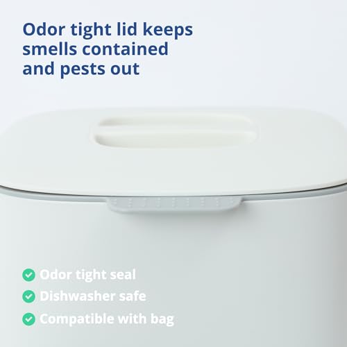 Kitchen Compost Bin (0.69 gal / 2.6 L (Single Handle) / White)