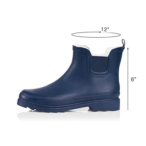 Women's Waterproof Ankle Rain Boots (10 / Navy Matte)