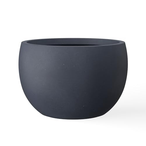 Small Round Bowl Charcoal Concrete Planter 11.8" Dia (Charcoal / 11.8" d)