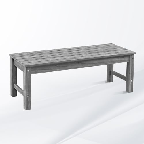 47" HDPE Outdoor Bench for 2 (Light Grey / 1 pack)