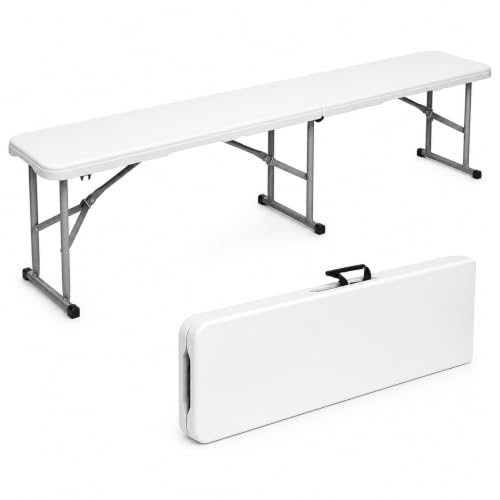 Plastic Folding Bench (6 feet / White)
