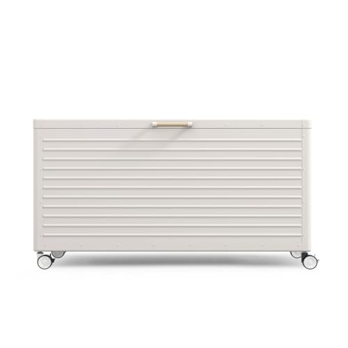 205 Gallon Outdoor Storage Box with Wheels & Soft (205 Gallon / Latte)