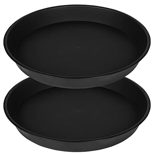 2 Pack of 8 inch Plant Saucer Clear (8" (2 pack) / Black)
