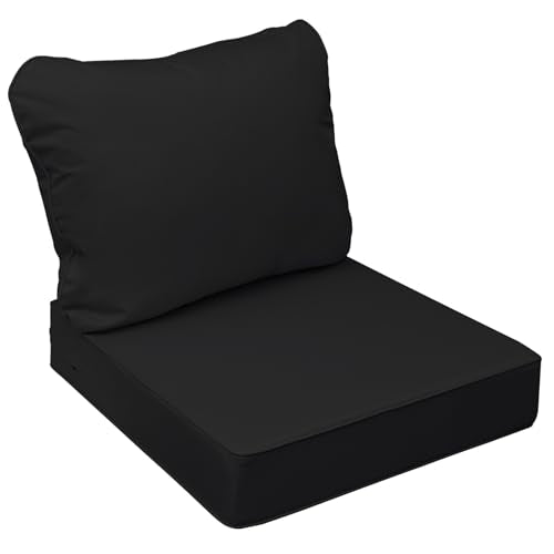 Outdoor Chair Cushions (Charcoal Black / 22"x22"x3" / 22"x17")