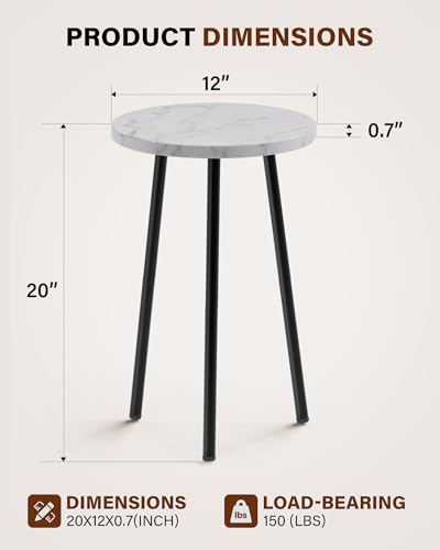 Plant Stand Indoor 2 Pack (White Marble / 20"&20")