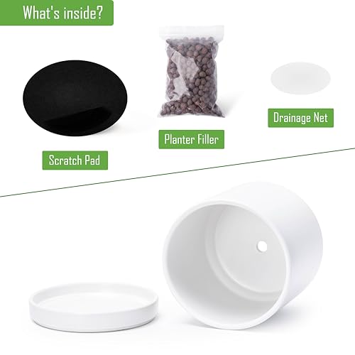 2 Pack Ceramic Pots with Saucers (2 Count)